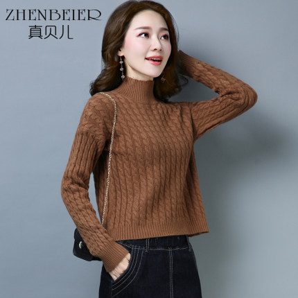 超短款小款毛衣女套头韩版宽松秋冬2018新款