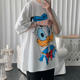 đỏ t-shirt ngắn tay ròng 桖 nhỏ thân vài thiết kế cảm giác của nam giới và phụ nữ trang phục Hồng Kông thương hiệu thời trang nửa tay áo in âm thanh xu hướng rung