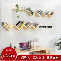  Wall shelf V-shaped solid wood creative wall book shelf Living room bedroom storage modern minimalist wall decoration rack