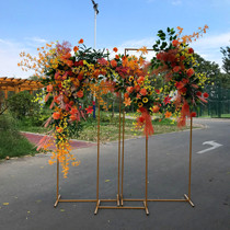 New wrought iron long square frame geometric screen Road introduction background decoration creative stage ornaments geometric wedding props
