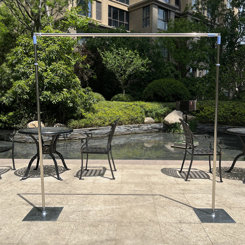 Wedding Prop Background Rack Thickened Stainless Steel telescopic lifting vertical yarn mantle shelf Poster Frame Flower Wall Frame