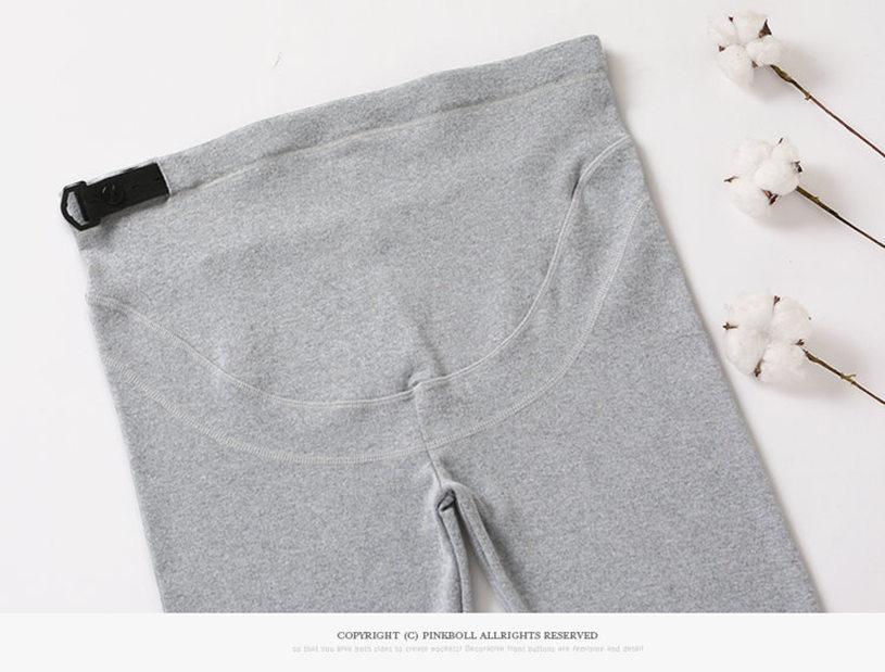 Bà bầu mặc quần legging bà bầu nâng quần mùa thu đông nhung mỏng 2018 Bà bầu mới mặc quần ấm mùa đông quần bầu baggy