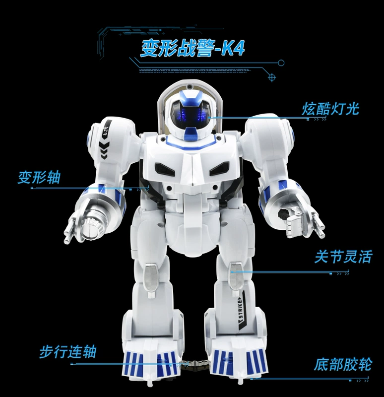 Vân tay điều khiển từ xa xe biến dạng robot thông minh giọng nói học điện đối thoại công nghệ cao giáo dục mầm non trẻ em đồ chơi