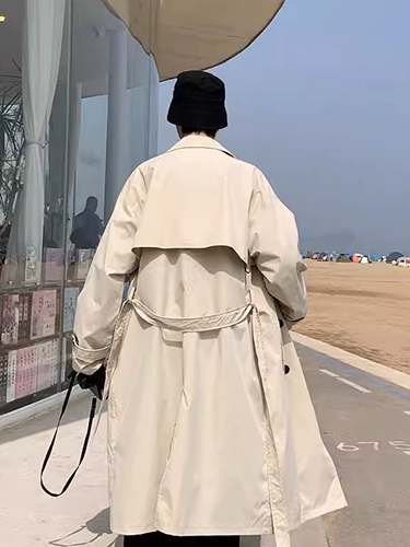 Трендовый плащ, демисезонное пальто, в корейском стиле, оверсайз, большой размер