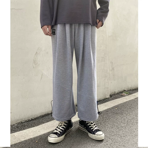 Летние тонкие трендовые штаны, мужские универсальные повседневные брюки для отдыха, свободный прямой крой