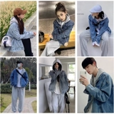 Tide, джинсовая осенняя куртка, универсальная толстовка с капюшоном, комплект, в корейском стиле