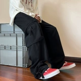 Tide, бордовая униформа медсестры, демисезонные трендовые штаны в стиле хип-хоп, в американском стиле, оверсайз, свободный прямой крой