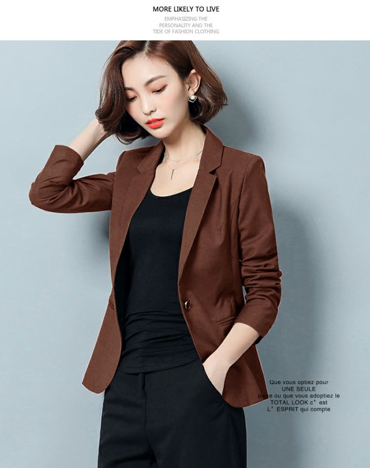Mùa xuân 2018 mới và áo khoác nhỏ mới phù hợp với áo khoác dáng dài tay giản dị chuyên nghiệp quần áo nữ đẹp