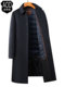 Long double-sided cashmere coat men's middle-aged high-end brand down liner wool jacket over knee wool trench coat winter