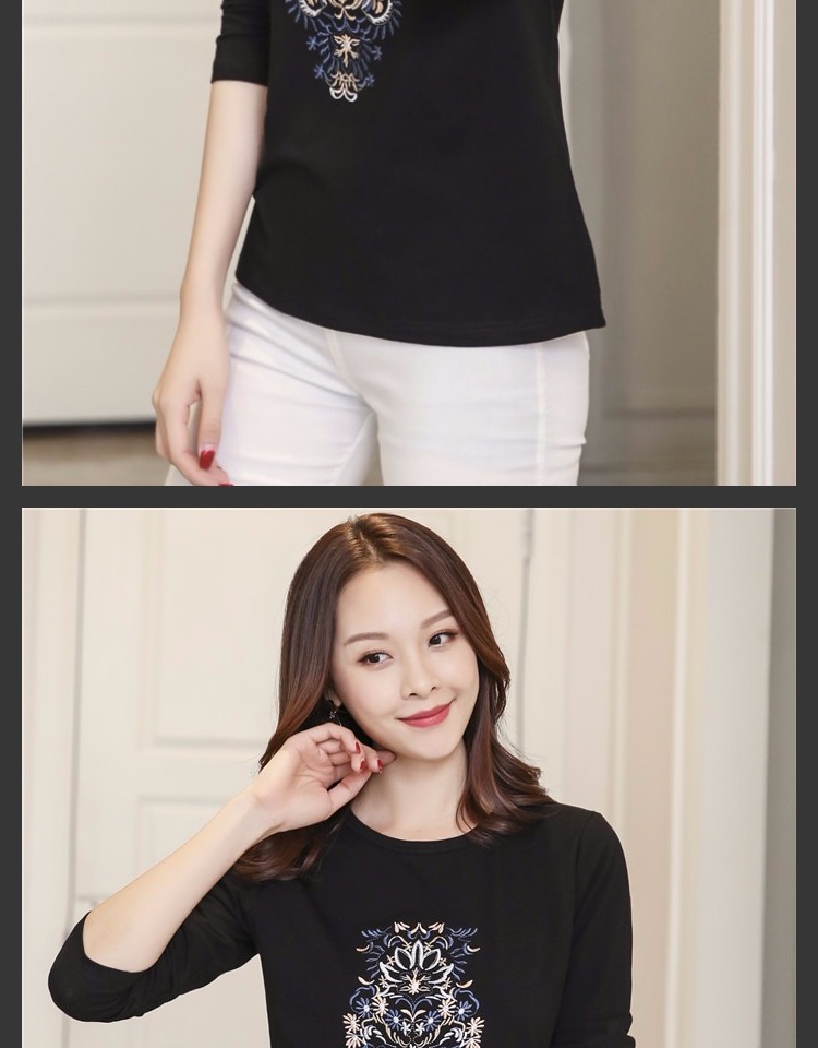 Áo thun cotton 200 kg thả lỏng cộng với phân bón XL áo thun dài tay nữ quần áo mùa thu nữ mới 2018 Hàn Quốc áo khoác nữ 2020