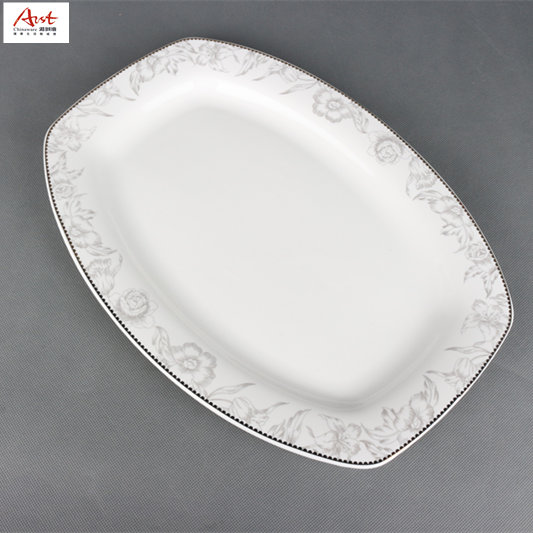 Proud Arst/ya cheng DE snow winter jasmine day grain fish plate elliptical fish dish ears plate hotel fish dish ceramic plate