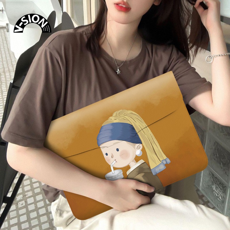 V-Sion Simple Oil Painting Laptop Bag Suitable for Huawei Matebook 14inch Protective Case, Lenovo Xiaoxin Pro16, Apple MacBook 15.6 Flip Cover Tablet Inner Sleeve 12inch