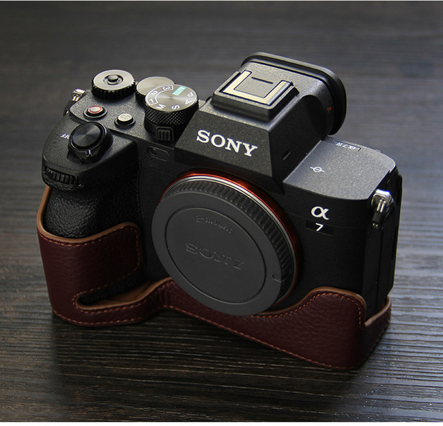 Custodia Mezza Fotocamera Vera Pelle Per Sony A7 A7R A7S Aperta - Foto 9