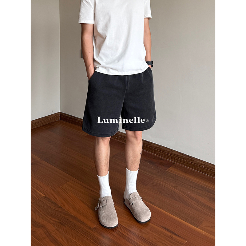 Luminelle Summer Thin Washed Distressed Shorts American Retro Loose Casual Sports Shorts