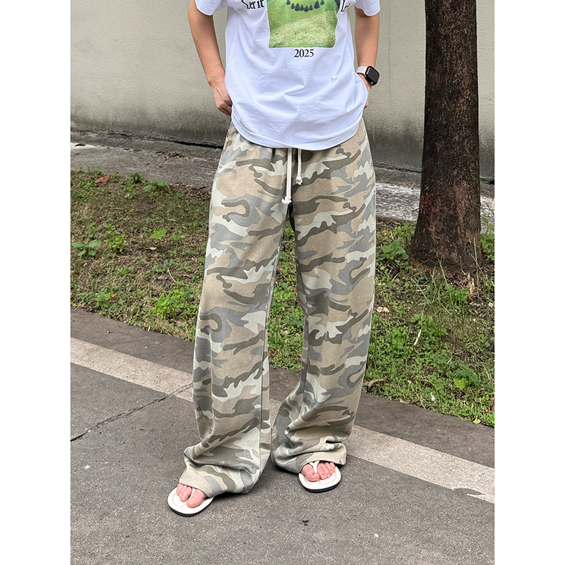 Luminelle Summer Thin 260g American Retro Street Style Loose Casual Scimitar Wide-Leg Casual Pants Luminelle Summer Thin 260g American Retro Street Style Loose Casual Scimitar Wide-Leg Casual Pants