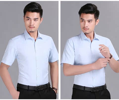 Áo sơ mi trắng nam tay ngắn cực rộng cộng với chất béo cộng với chất béo béo chất béo công sở đầm cotton áo sơ mi hè áo sơ mi ngắn tay
