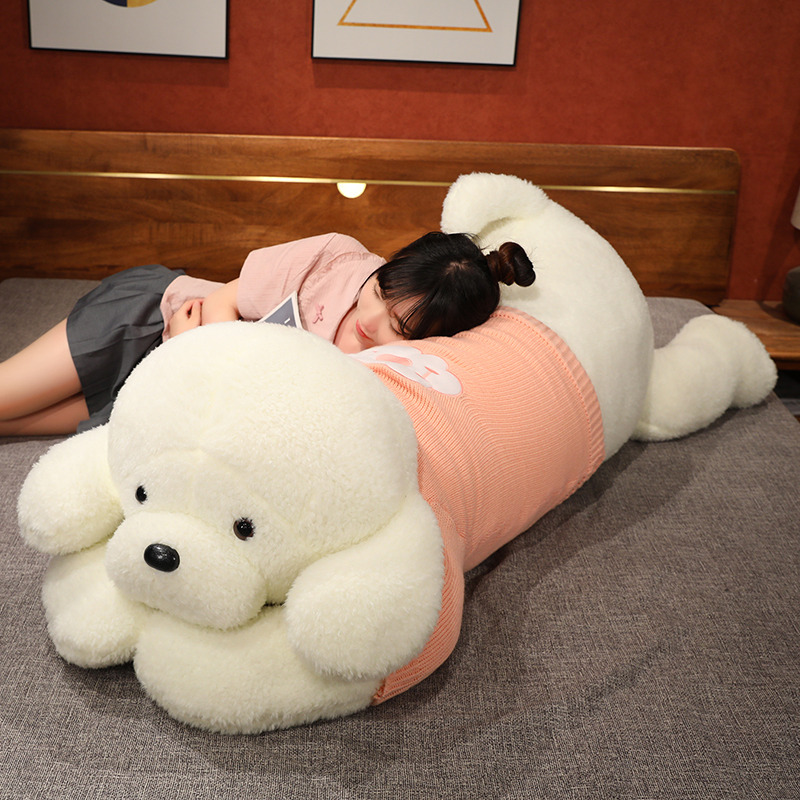 パパドッグ人形枕テディベア犬人形クマぬいぐるみ男性と女性ベッドで眠る人形