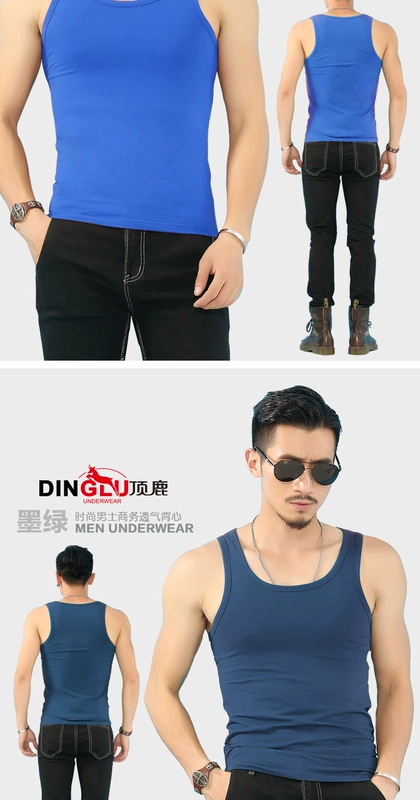 Đàn hồi! Áo vest nam cotton thể thao chạm đáy áo thể thao mùa hè trẻ trung bó sát - Áo vest cotton áo khoác đông nam