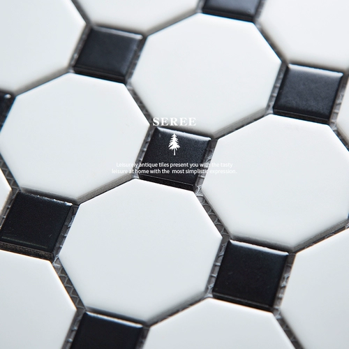 Нордическая ванная комната кухонная плитка черно -белая мозаика