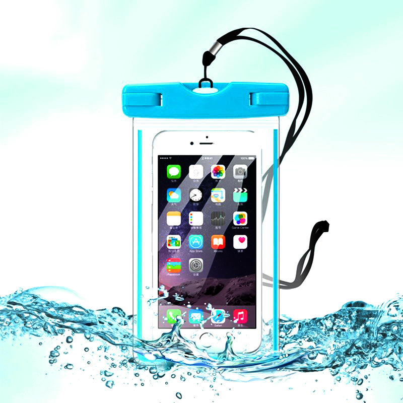 Transparent mobile phone waterproof bag luminous outdoor pvc mobile phone waterproof bag diving photo waterproof phone set plus