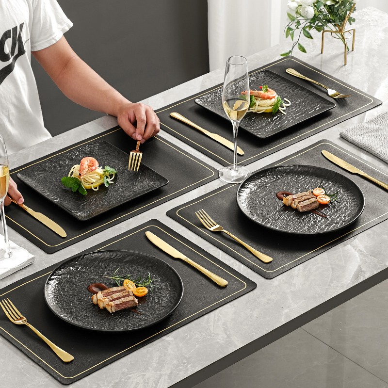 Japanese High-End Steak Dinner Plate Ceramic Steak Tableware Knife and Fork Western Food Tableware Set Full Set of Steak Special Tableware