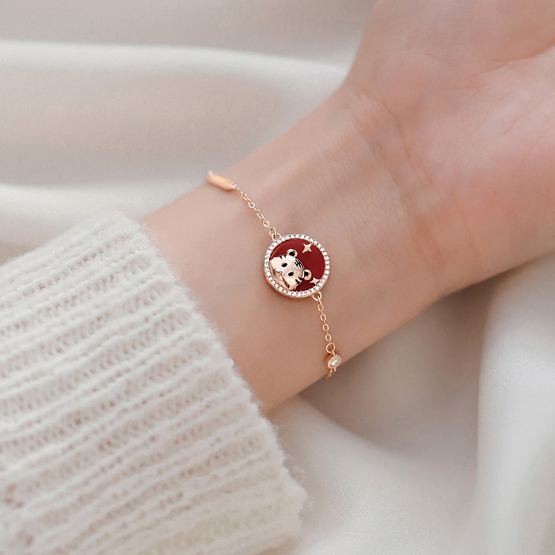 Bracelet for Women Born in the Year of the Tiger, Attracts Wealth and Luck, Cute Tiger Zodiac Animal, Birthday Gift for Best Friend, Jewelry
