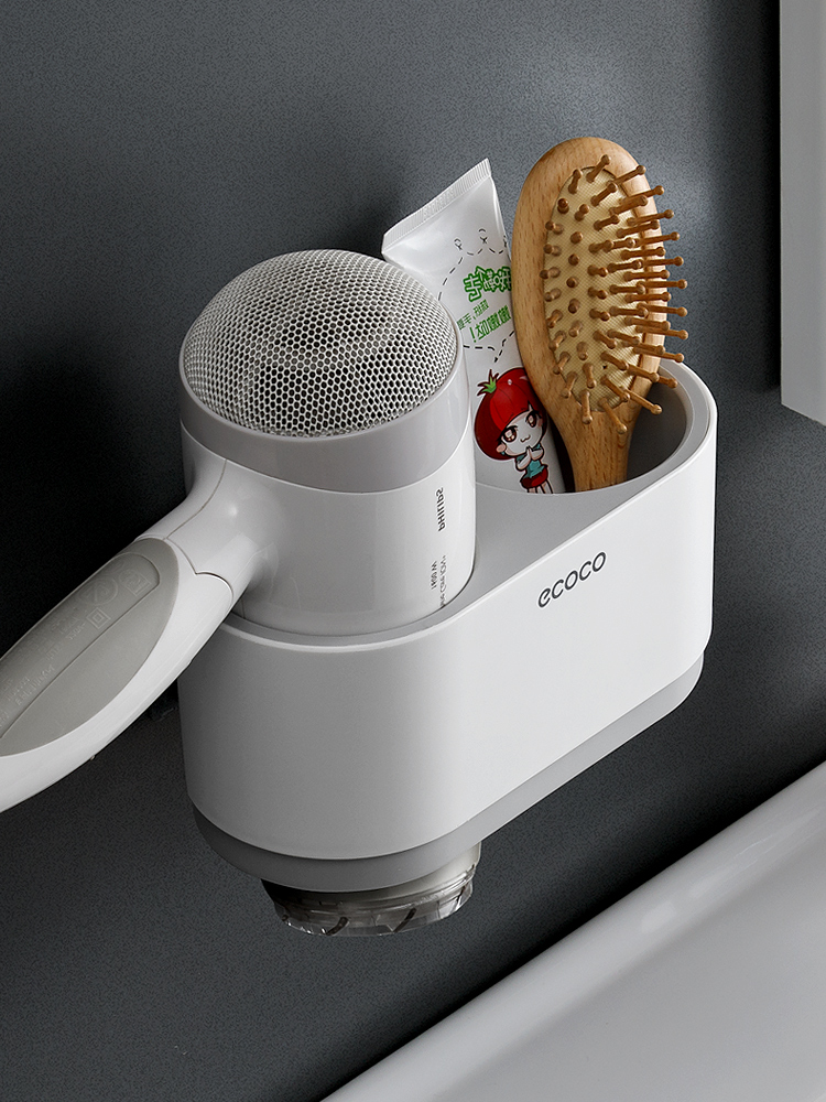 Hair dryer rack Powder room shelf Bathroom wall-mounted hair dryer rack storage toilet free hole hair dryer rack