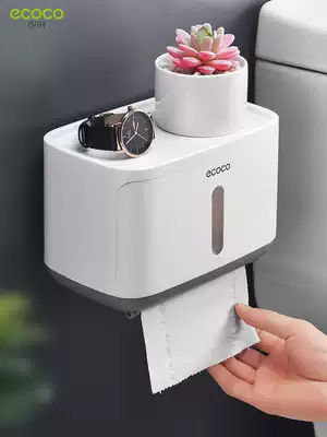 Powder room tissue box Toilet toilet paper shelf Punch-free toilet paper box Waterproof roll toilet paper tube creative toilet paper box