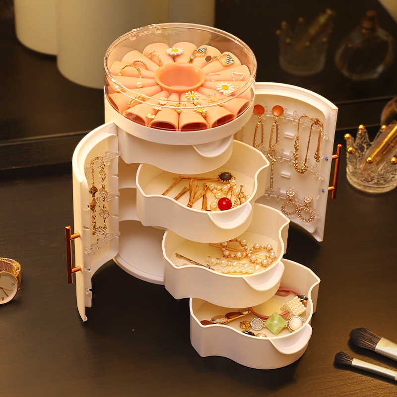 Jewelry containing box Home Large-capacity Jewelry Show Rack Earrings Containing deity Ear Pin Necklace Ornament's First Jewelry Box