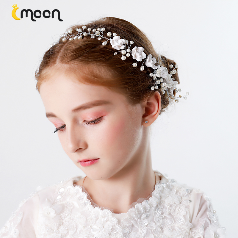Xiaoyue's new flower pearl elegant Korean children's princess hair accessories sweet ins headdress simple performance birthday