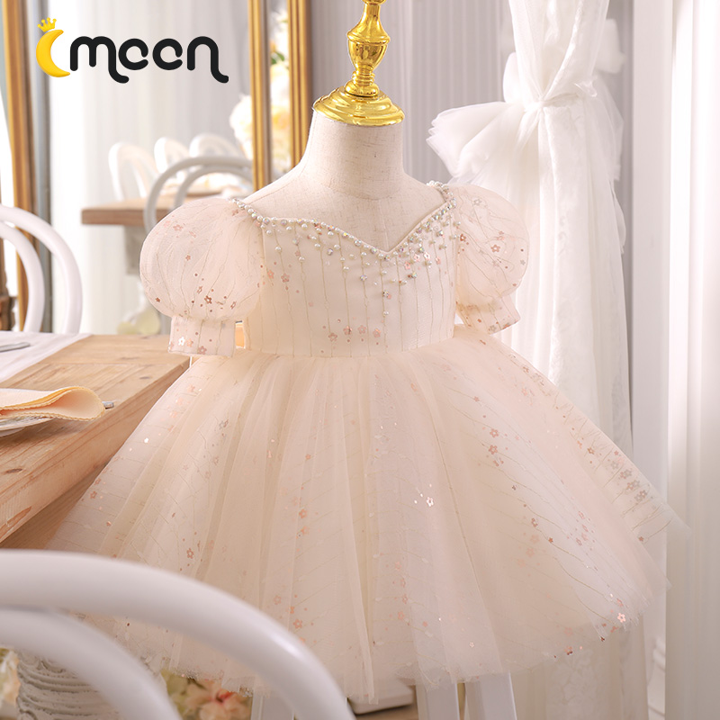 Flowers Girl Dress Year Old Girl Baby Summer Show High-end Girl Host Performance Princess Yang Pie