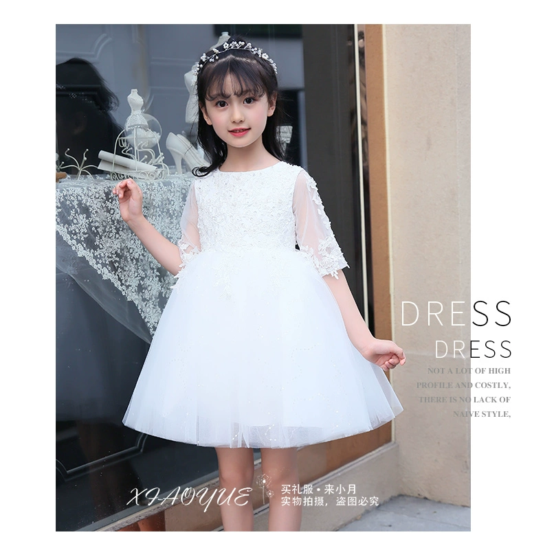Liuyi điệp khúc đọc năm điểm tay áo vải tuyn cô gái mùa hè váy váy công chúa puffy trong cô gái hoa lớn 裴 Jiaxin váy bé gái đẹp