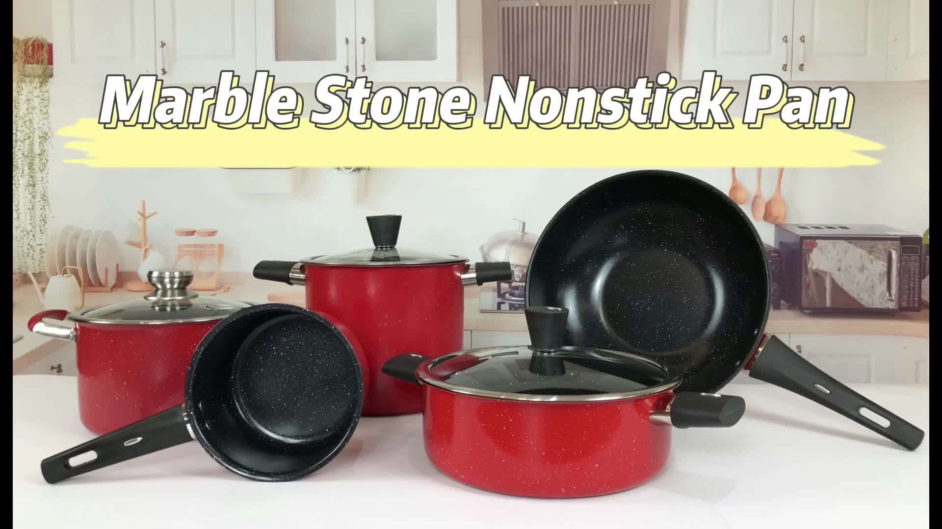 Stainless Steel Marble Stone Nonstick Cookware Sets Kitchen Pots And