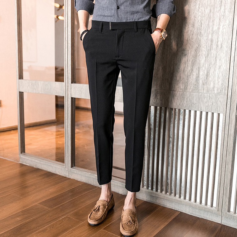 Nam quần mùa xuân hè quần áo Hàn Quốc phiên bản của xu hướng cơ thể xây dựng chân nhỏ chín điểm quần quần âu nam giới kinh doanh