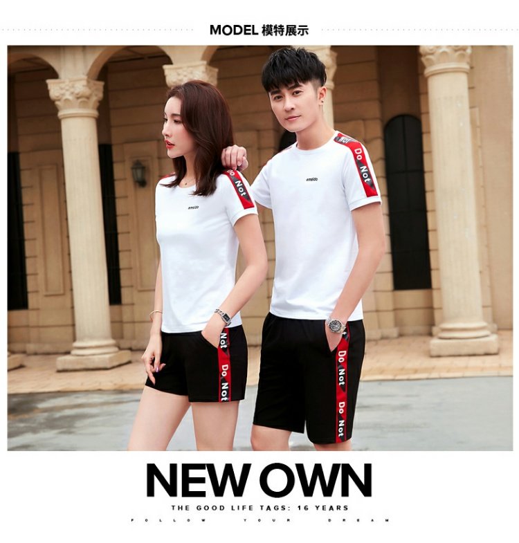 Bộ đồ đôi ngắn tay mùa hè 2018 hè quần short cotton cỡ lớn thể thao giản dị nam nữ phù hợp với áo hai dây - Thể thao sau bộ thể thao adidas nữ thu đông