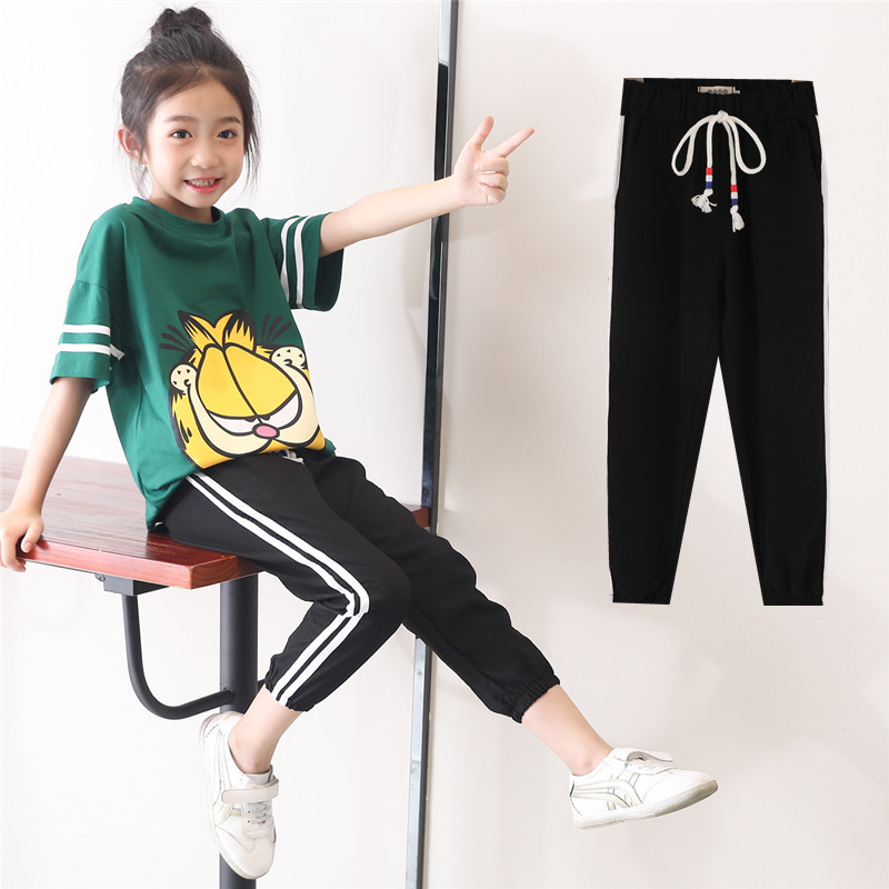 Womens trẻ em lớn sweatpants bông Masha 2020 mới mùa xuân và mùa thu thường quần Harun quần childrens xà cạp mất.