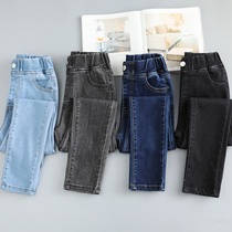 Girl Jeans 2022 Spring Autumn New CUHK YoungFashion Swarm Skinny Skinny Pants Girl Little Feet Pants