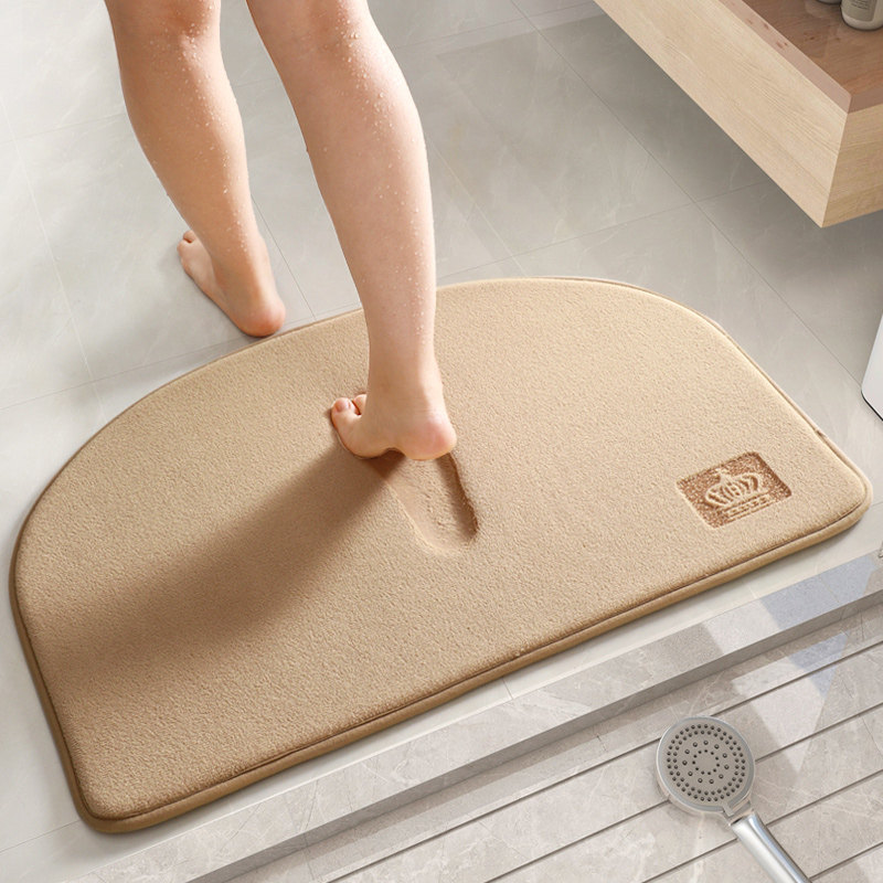 Bathroom Absorbent Ground Mat Toilet Doormat Bathroom toilet Toilet Non-slip Carpet Door Mat in door cushion semicircle-Taobao