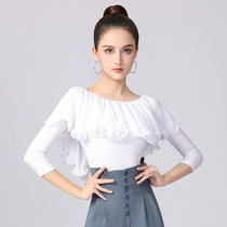 Tennis Red New Dampao Lady Fashion Dancer Latin Dance Skills Suit Sexy Morden Dance Lotus Leaf Side One-piece Suit