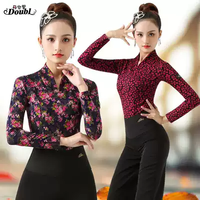 Danbaoluo new female adult Latin dance turtleneck top dance clothes national standard dance clothes long-sleeved top autumn and winter practice clothes