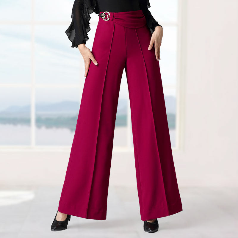 Dampao Woman High Waist New Morden Dance Pants National Mark Dance Square Dance Pants Latin Pants Long Pants Practice Pants Dance Pants
