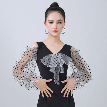 The new lady of Danbao Luo is sexy to wear a Modena dance blouse national standard dance and Latin dance practice design dance shirt