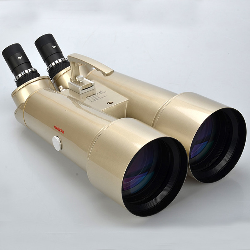 Giant double-cylinder sightseeing viewing telescope SAGA Saga 20X100BT Champagne gold