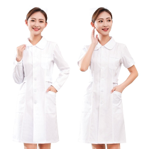 White coat long-sleeved female nurse uniform short-sleeved beauty uniform experimental work clothes thickened pharmacy summer college student chemistry