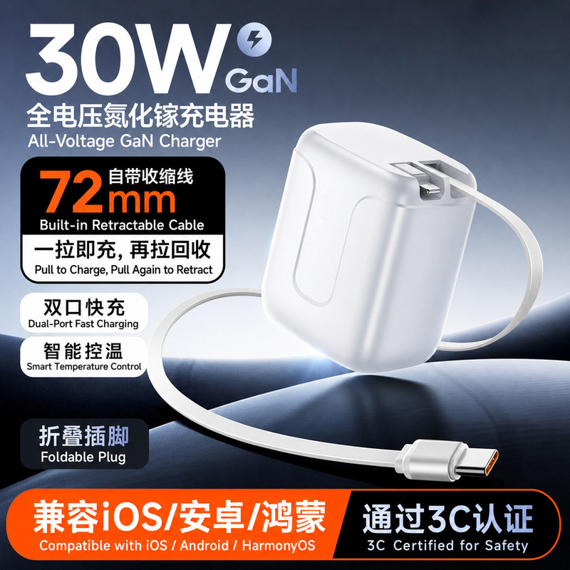 Ry Mobile Phone Charger Is Suitable for Global Travel and Is Compatible with Apple 17's Full Range of Fast Charging Power Adapters