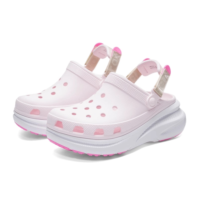 Crocs Men's and Women's Shoes Dynamic Puff Color-Blocked Clogs Thick-Soled Sandals Beach Shoes Garden Shoes 214096