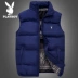 Playboy down vest nam mùa đông phiên bản Hàn Quốc của xu hướng tự may vest dày và nhung ấm áp áo khoác cotton - Áo vest cotton