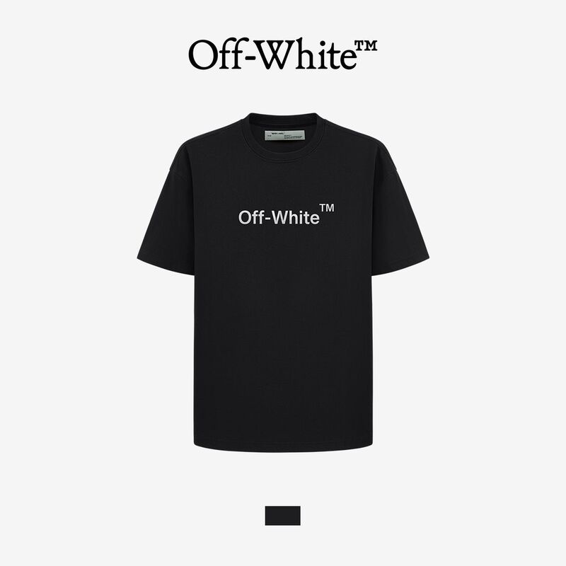 [Official Authentic Product] Off-White Short-Sleeved T-Shirt for Men and Women, Couple's Lettered Graphic Arrow Pattern, Loose Round-Neck Top