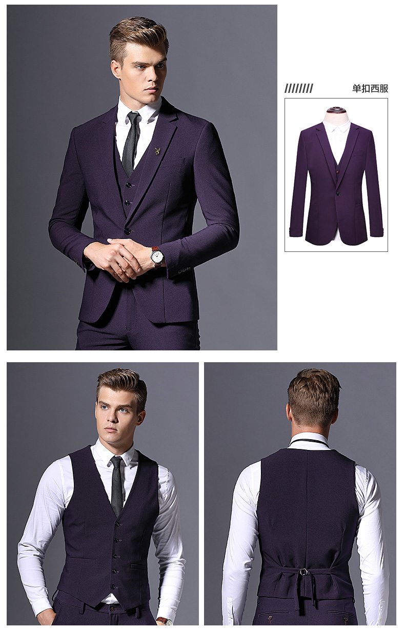 Bộ đồ vest Playboy nam phiên bản Hàn Quốc của Slim Groom chú rể váy cưới Người đàn ông tốt nhất để làm việc phù hợp với nam giới bộ vest nam