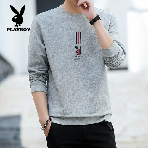 Playboy, толстовка, трендовый утепленный лонгслив, куртка для отдыха, круглый воротник, в корейском стиле